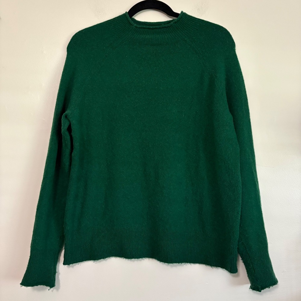 J.Crew Emerald Green rollneck‎  Crewneck wool blend Sweater Small Pullover